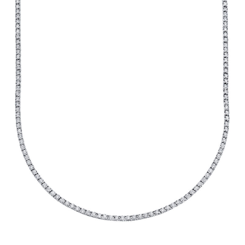 Shy Creation Diamond 3ctw. Tennis Necklace in 14k White Gold image number null